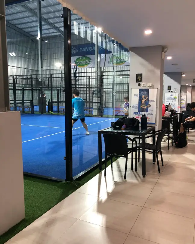 Tables along the courts